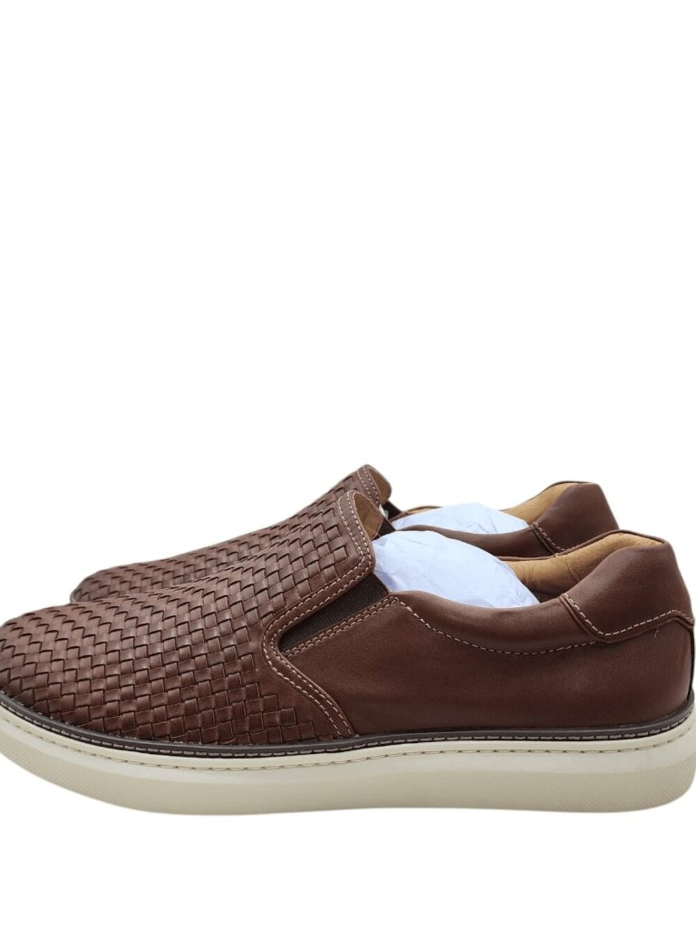 Johnston Murphy McGuffey 2 Men's Tan Woven Slip On Leather Sneakers Comfort 13M